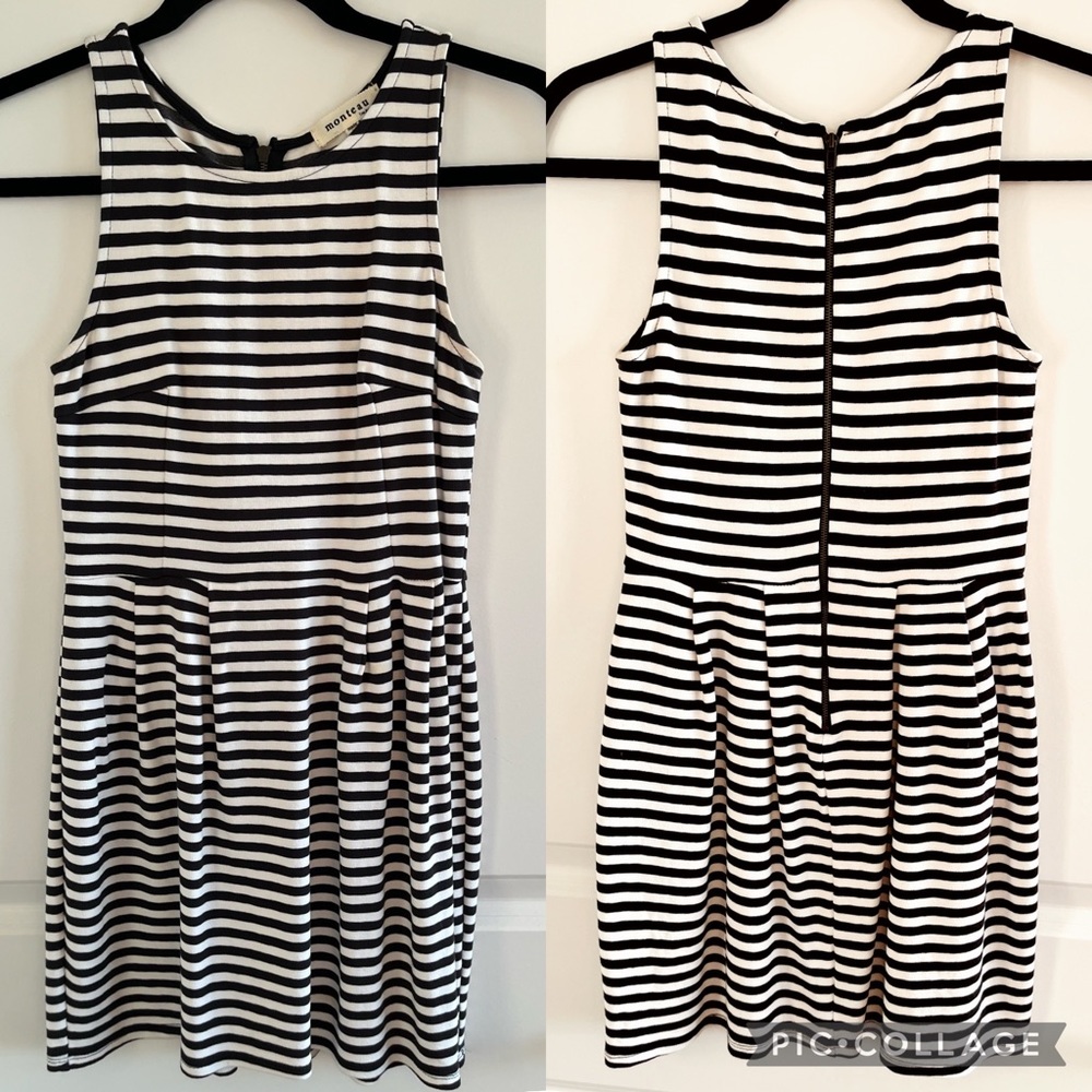 Black and White Striped Dress - Monteau Los Angeles